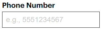 Screenshot of default placeholder text in Safari